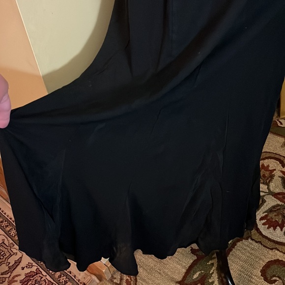 J JILL Size Medium Super Long MAXI SKIRT Trumpet Base Semi-Sheer Panels STRETCH - Picture 5 of 12